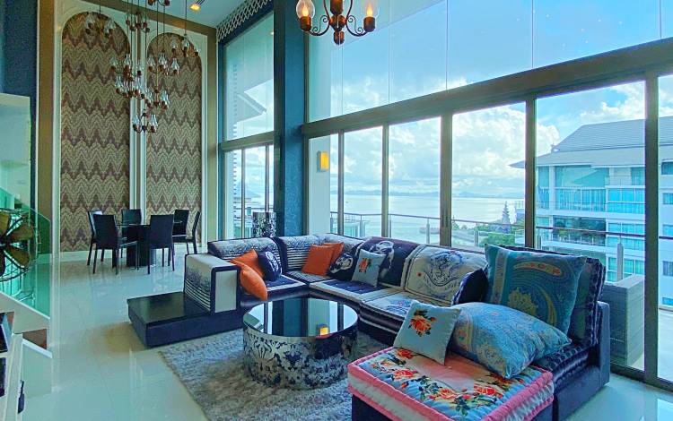 stunning, 3-bedroom, Penthouse, for sale, Wongamat beach, Pattaya, large balcony