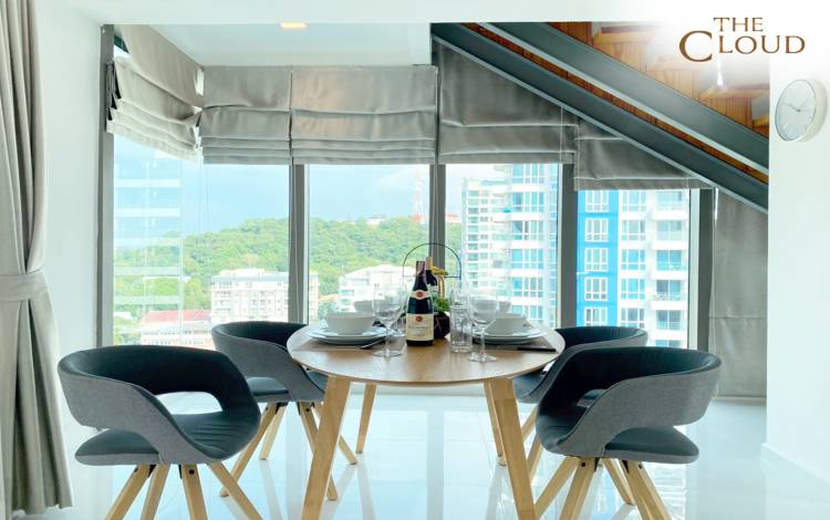 Large 1 bedroom duplex condo for rent in Pattaya, Large 1 bedroom condo for rent in Pattaya, The Cloud condominium for rent, Property Excellence, Pattaya condo rental