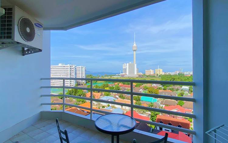 Bright, studio, for rent, ocean view, View Talay 5D, Jomtien