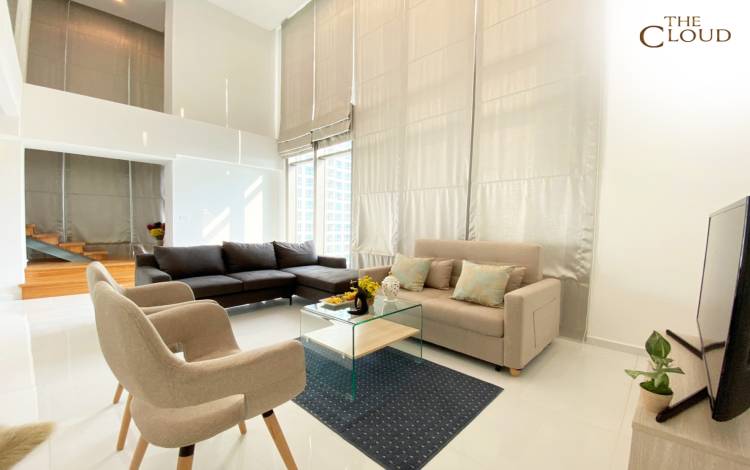 Large 1 bedroom duplex condo for rent in Pattaya, Large 1 bedroom condo for rent in Pattaya, The Cloud condominium for rent, Property Excellence, Pattaya condo rental